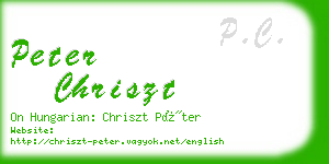 peter chriszt business card